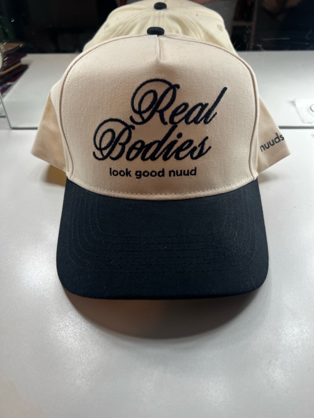 nuuds Two-Tone 'Real Bodies' Baseball Cap - Cream & Black